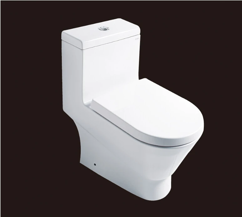 2016 hot sales water closet one-piece S-trap  ceramic toilets with PVC adaptor PP soft close seat AST354 UPC certificate