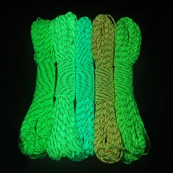 Campingsky 9 Strands Cores Luminous Glow in the Dark & Reflective Paracord Parachute Cord Lanyard 25 50 100 Feet