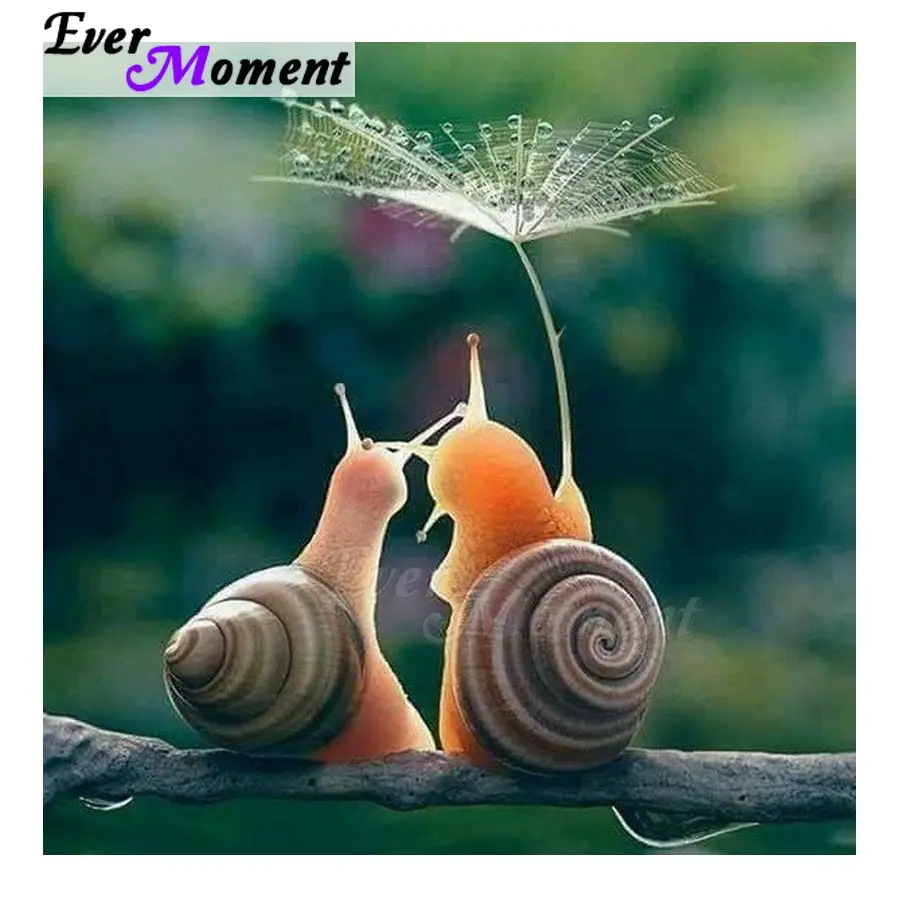 Ever Moment Diamond Painting Cross Stitch Mosaic Picture Of Rhinestone Snails Full Square Drill Diamond Embroidery ASF1375