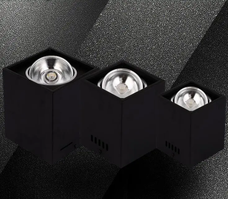 Led with the square with the lamp hole hanging ceiling lamp free 3w5W10w15W20w30w lamp black and white Suspenders