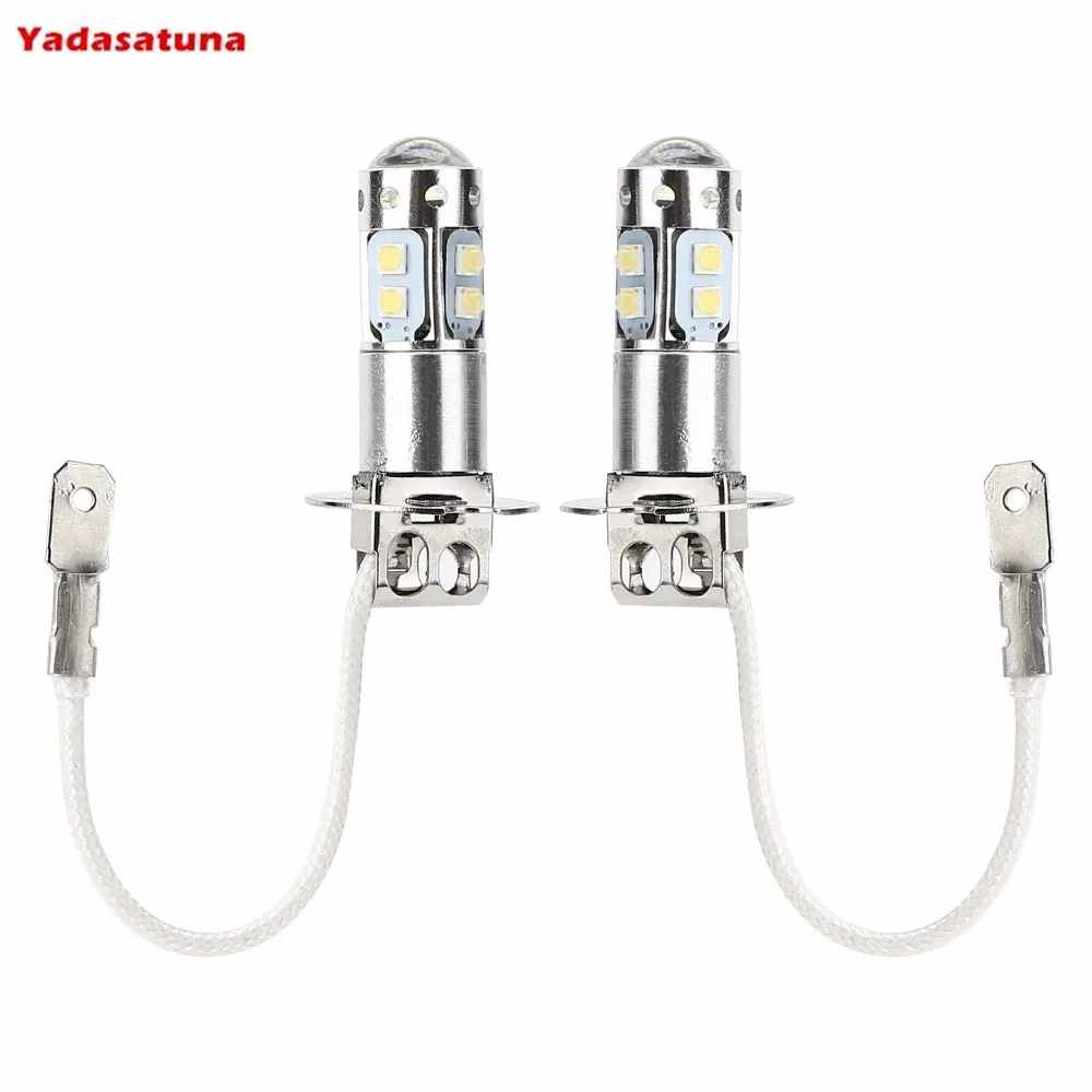 2pcs H1 / H3 del coche LED de la luz de niebla de potencia de 50W 6000K Super White conduccion DRL