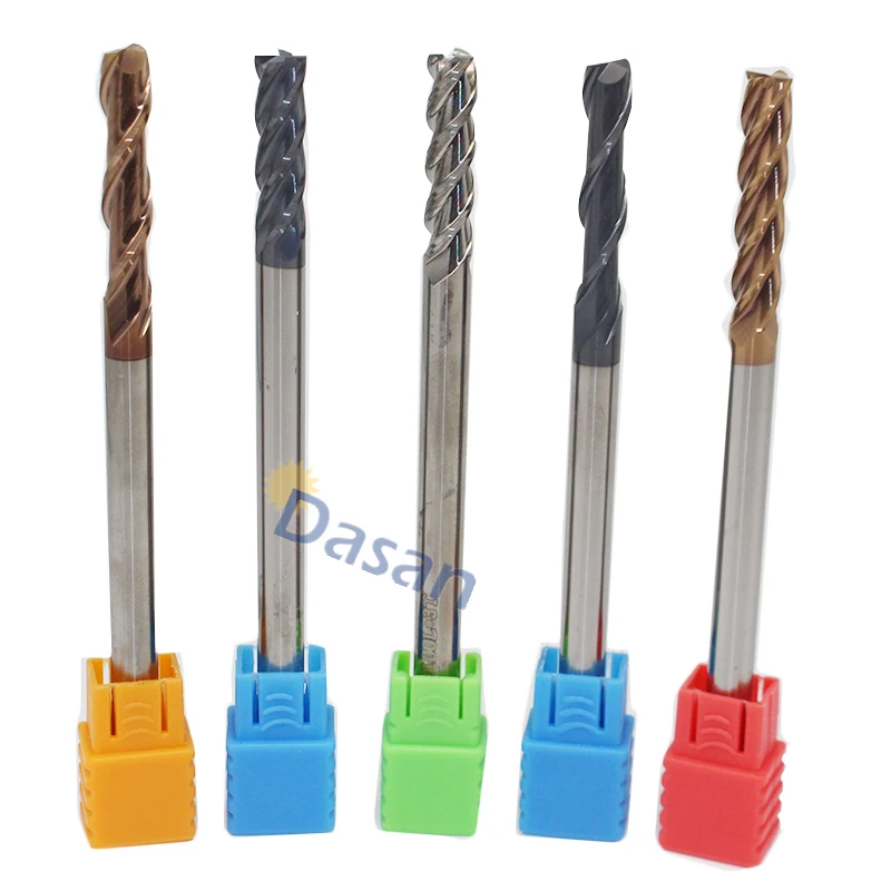 1pcs Endmills Carbide 4mm 6mm 8mm Long 100mm Mill Cutter Tool 2F 3F 4F flat  Lathe cnc Metal Milling Cutter Tool for steel