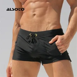 Alsoto Nieuwe Board Shorts Mannen Badmode Badpakken Shorts Mannen Ademende Mannen Badpakken Zwembroek Boxer Briefs Sunga Badpakken