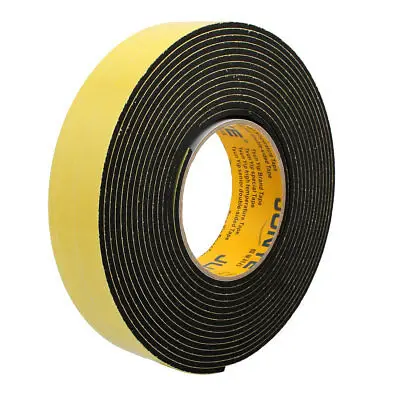 2Pcs 35mm x 3mm Super Strong Single Side EVA Sponge Foam Tape Black 5M Length