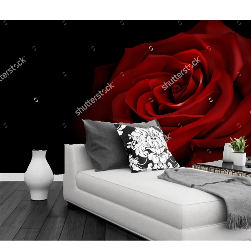 

Custom modern wallpaper,red rose,3D photo for the living room TV bedroom wall background wall waterproof wallpaper