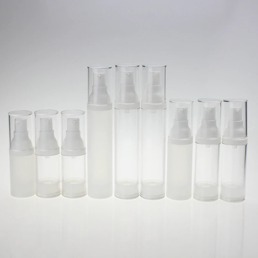 

Hot sell 20ml transperent/frosted plastic airless pump bottle for lotion cream wholesale
