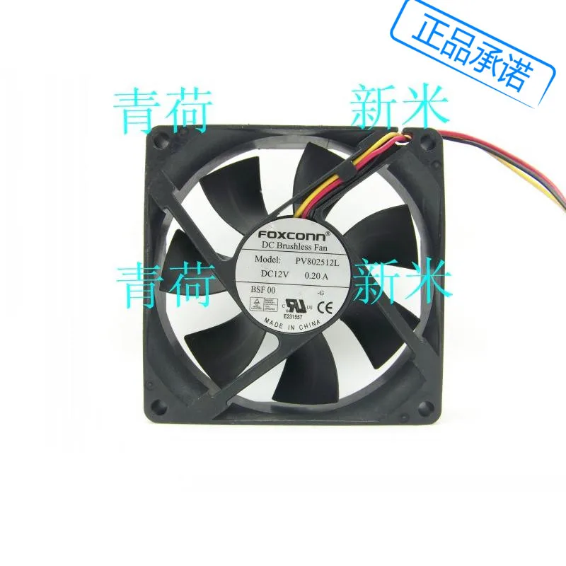 

USED FOXCONN 8025 PV802512L 12V 0.20A 3lines cooling fan