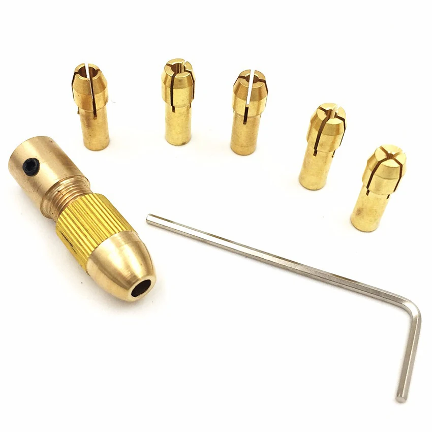 1 Set 2.35mm/3.17mm Laiton Forets Mandrin Outils Accessoires 0.5mm 1.0mm 1.5mm 2.5mm 3.0mm/3.2mm Mini Perceuse Électrique Pince