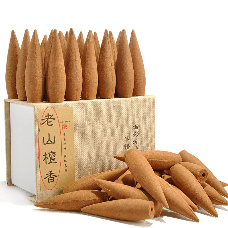 1Box übergroße 30 Minuten Rauch Rückfluss Turm Weihrauch kegel 22 Stück Geschenk Hardcover Sandelholz Weihrauch mit Halter Keramik brenner
