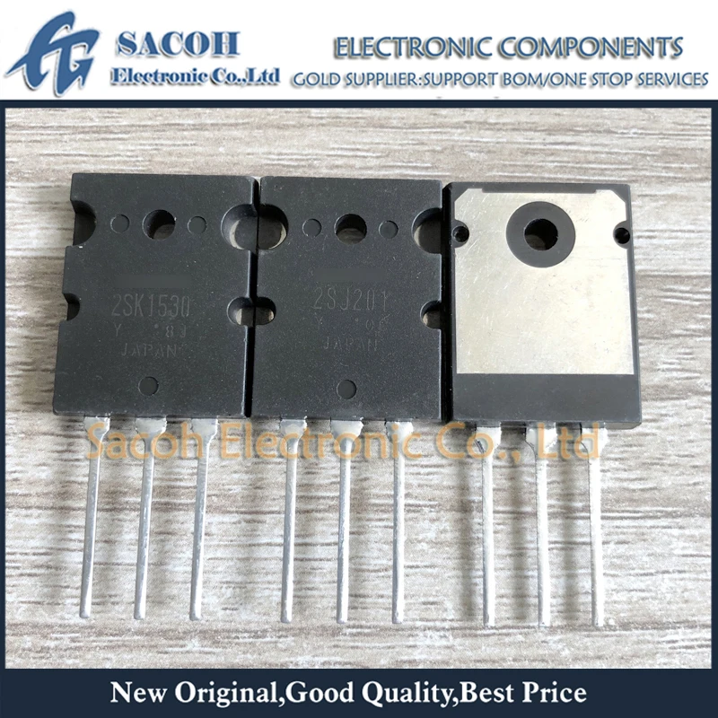 

Refurbished Original 1Pair(2Pcs)/Lot 2SK1530 K1530 1530 + 2SJ201 J201 201 TO-3PL 12A 200V Silicon N-Channel + P-Channel MOSFET