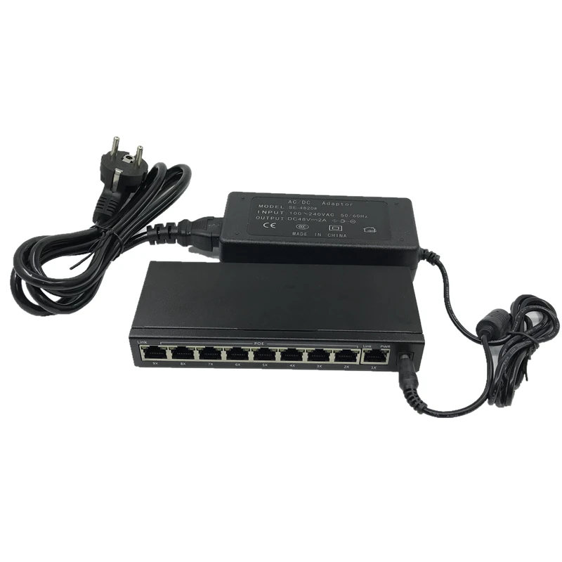 ANDDEAR-10/100 mbps rj45 switch poe 802.3af 9 poort voeding 15.5 w for a ip camera nvr ip telefoon wifi access point poe switch