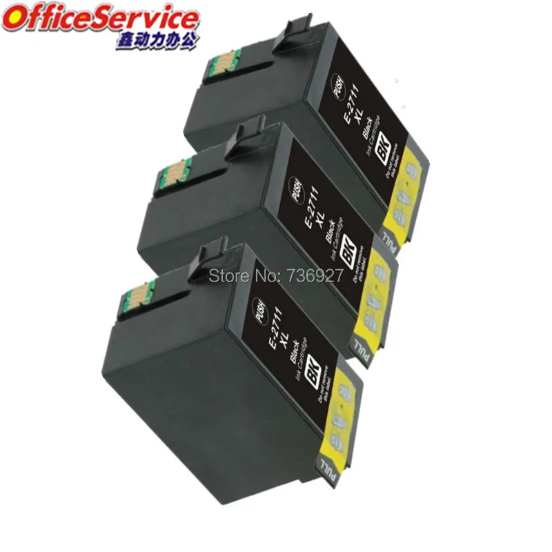 3Black 27XL T2711 T2701 Compatible Ink Cartridge For Epson WorkForce Pro WF-3620 WF-3640 WF-7610  WF-7620 WF-7110 printer