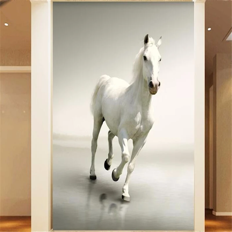 beibehang Custom 3d flooring photo wallpaper for walls Horse living room bedroom hallway running wall paper painting home decor