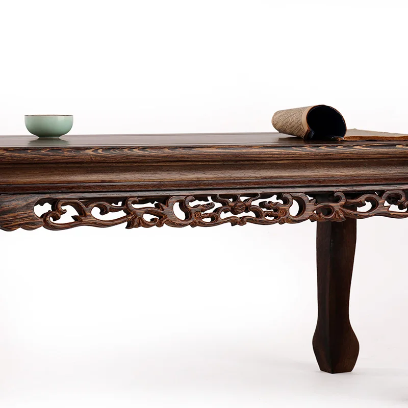 Mahogany furniture wooden wood table Kang several windows carved antique tatami platform