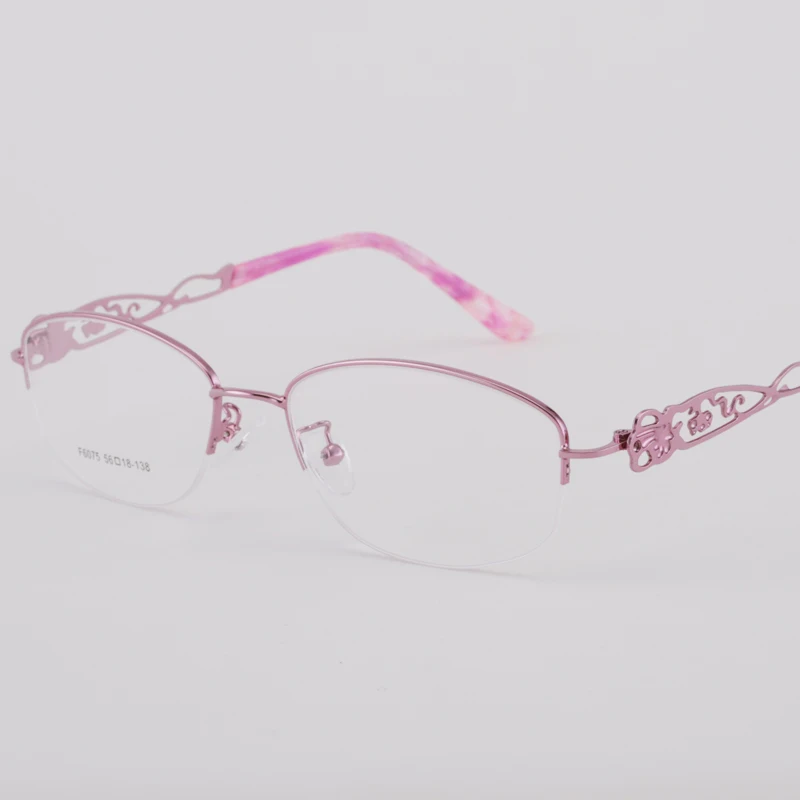 BCLEAR Lady Metal Alloy Hollow Half Rim Glasses Frames For Women Oval Brand Designer Optical Eyeglasses Fashion Eyewear 2019