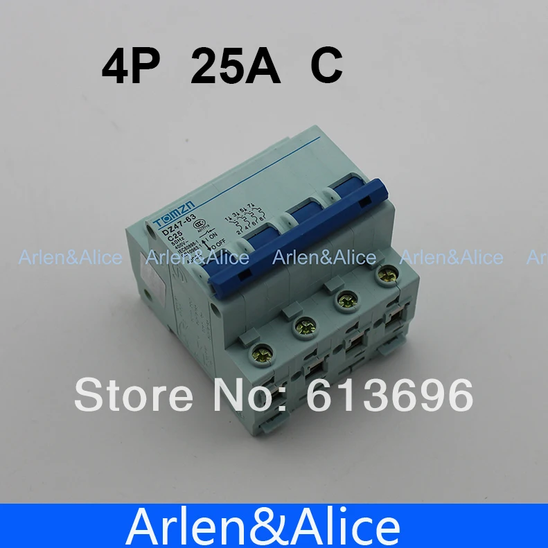 4P 25A 240V/415V  Circuit breaker MCB C TYPE 4 Poles