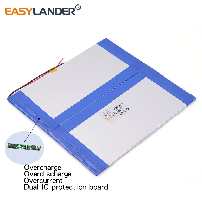 3 قطعة/الوحدة 3.7V 8000mAH 36125130 ليثيوم أيون بوليمر بطارية قابلة للشحن ، صانعي ، ، ainol اللوحي