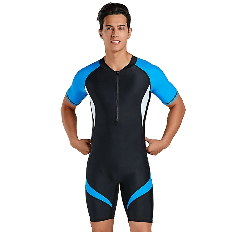 

SBART men's european and American diving suit short-sleeved snorkeling suit quick-drying thin conservative male thin swimsuit