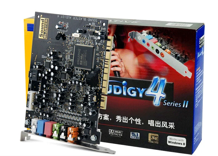 Free shipping New Creative 7.1 Audigy 4 II PCI Sound Card Desktop Built-in Karaoke hot pci sound card