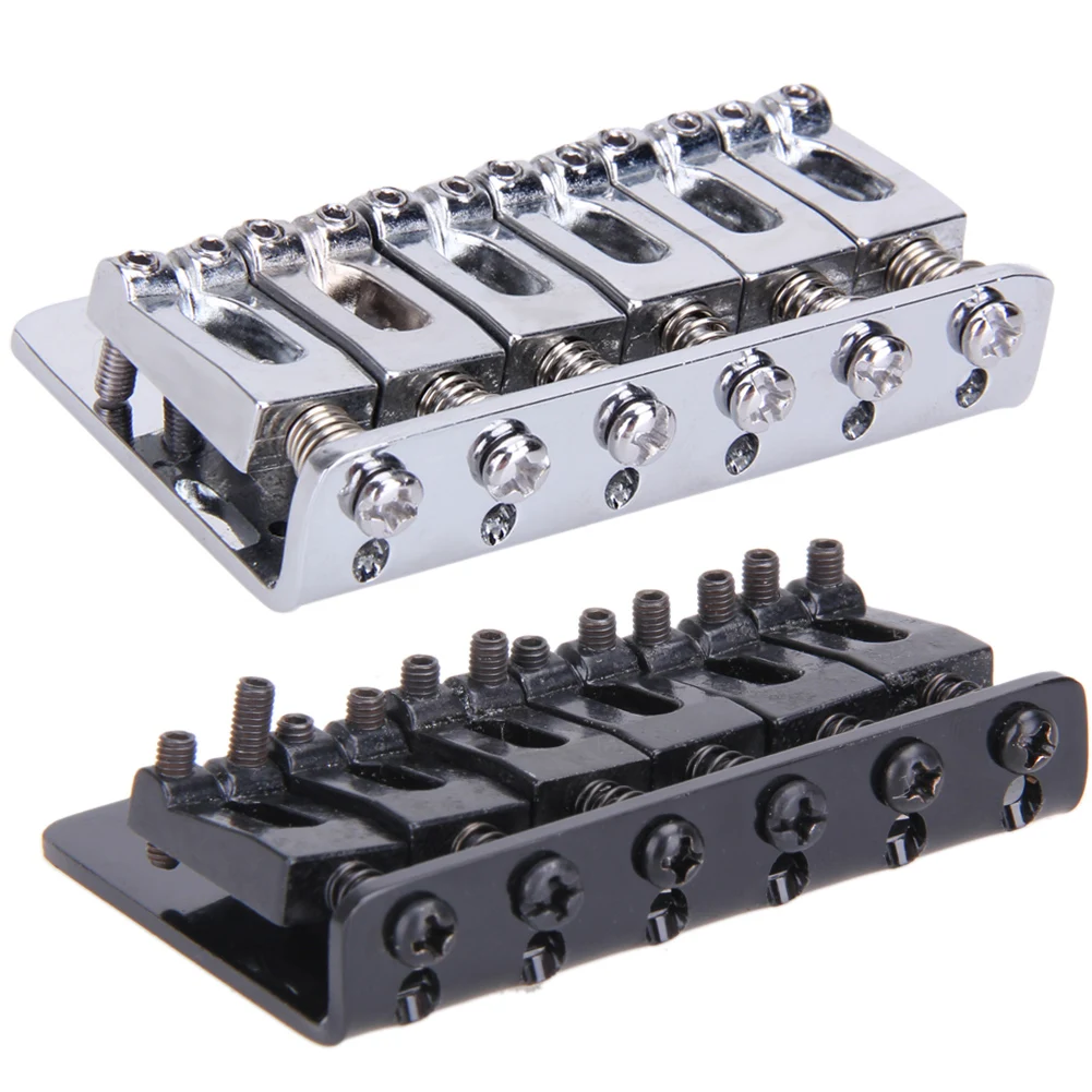 6 Saddle Hardtail Bridge Top Load 65mm Electric Guitar Bridge with 5 Screws Guitar Accessories