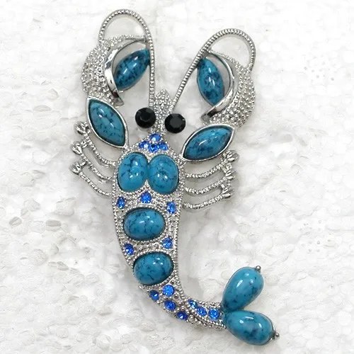 

60pcs/lot Mixed Color (Can Notes Color) Wholesale Lobster Brooch Rhinestone Fashion Pin brooches Jewelry gift C101699