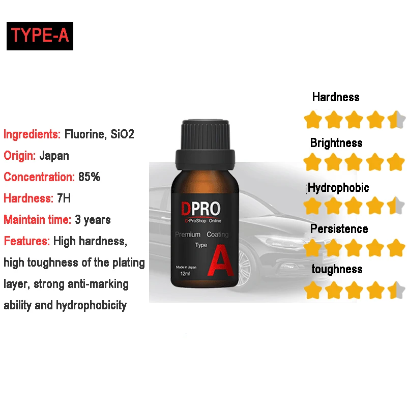 liquid car glass coating super ceramic pro hydrophobic  coating car care product cera para carro for honda civic 2006-2011