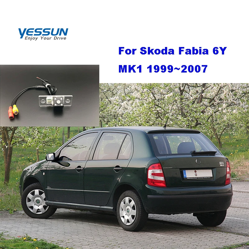 

License Plate Camera For Skoda Fabia 6Y MK11999~2007 CCD Trajectory Dynamic Backup Parking Aid