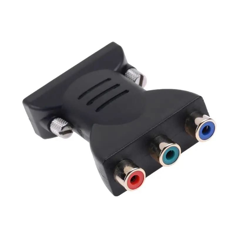 Adaptador de conector macho A hembra RCA para ordenador, convertidor de 24 + 5 pines, DVI, 3 puertos A/V, PC A DVD, Receptor AV, proyector