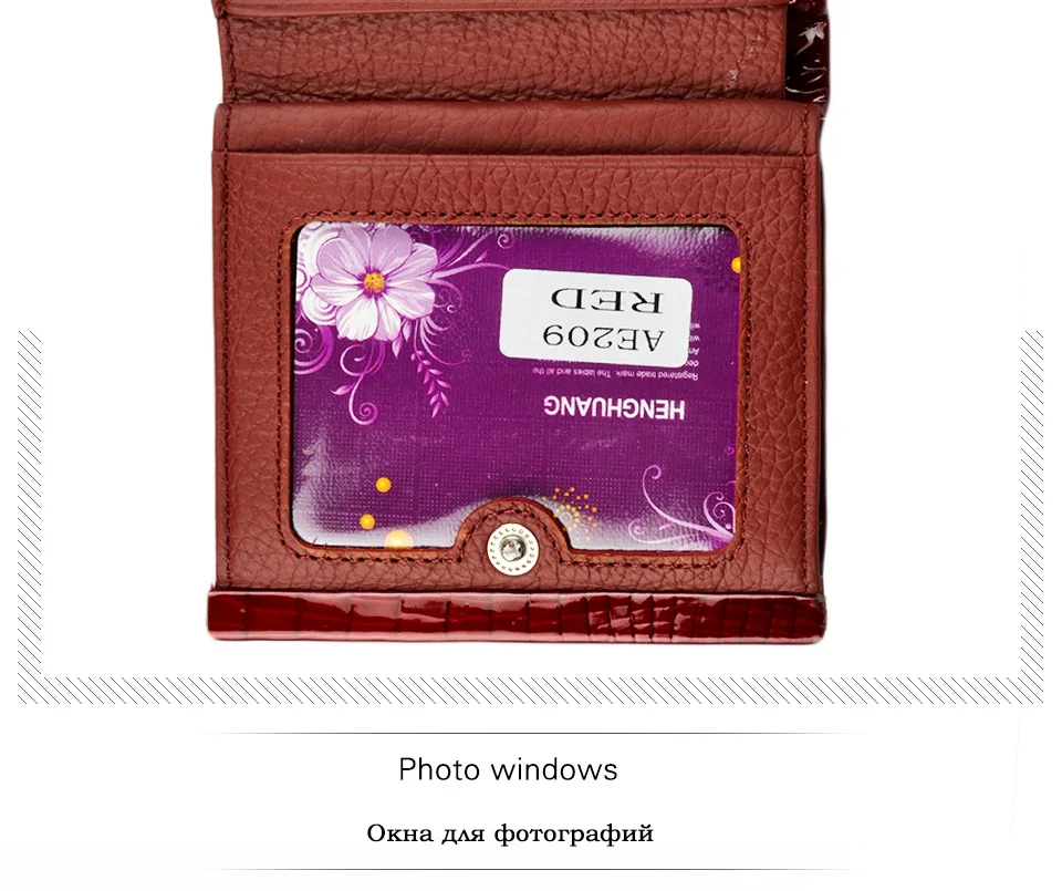 HH Echtem Leder frauen Brieftasche Mini Brieftaschen Frauen Kurze Kupplung Luxus Weibliche Geldbörse der Dame Geldbörsen – Detail 9