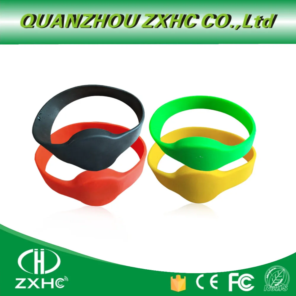 13.56Mhz RFID Waterproof Smart MF1108 (S50 Compatible) ISO14443A Silicone Wristband Bracelet