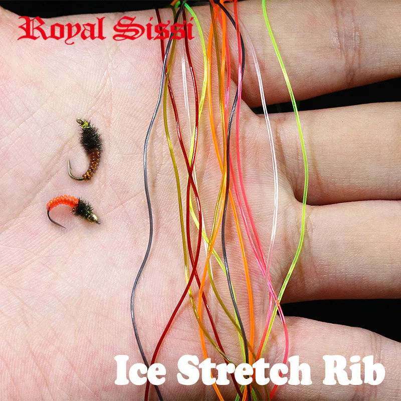 

8colors/set fly tying ice stretch rib Clear Round Larvae Lace Nymph Ribbing Material Body Fly Tying Line segmented body material