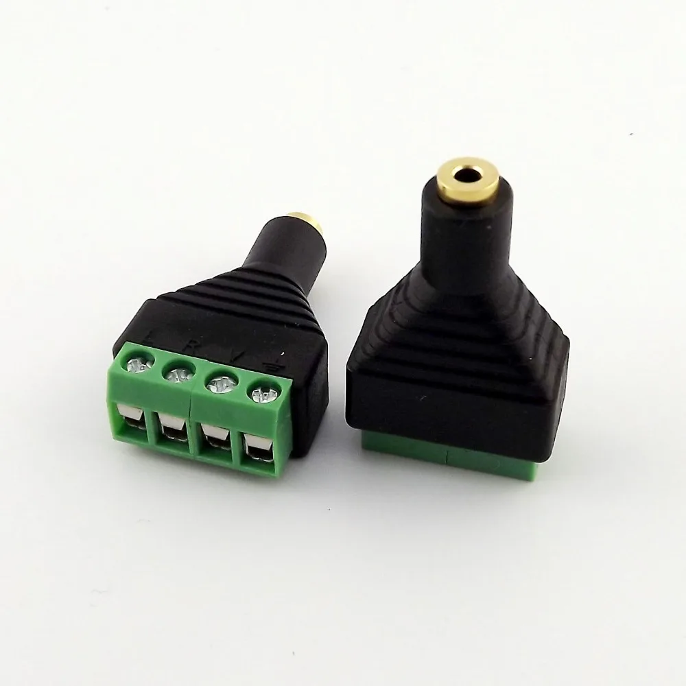 

10pcs 2.5mm Stereo 4 Pole Female Jack To Audio AV TRRS Screw Video Balun Terminal Connector Plug Adapter