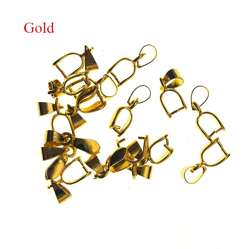 20pcs 14/16/20/24mm Gun black Necklace Pendants Clasps Clips Bails Connectors Copper Charm Bail Beads for DIY Jewelry Findings