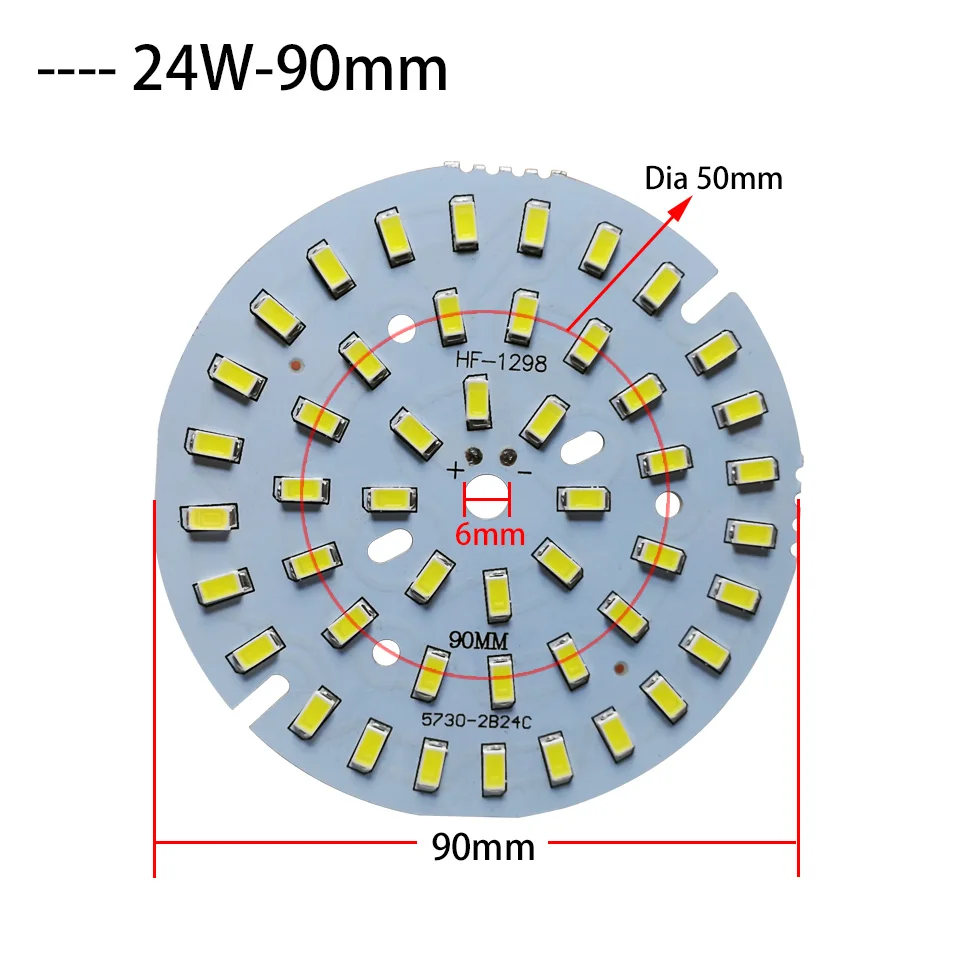 Placa de lâmpada led smd5730, lâmpada led de 3w 5w 7w 9w 12w 15w 18w 21w 30w 36w para teto diy, teto pcb com led