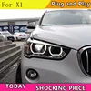 BMW X1 용 자동차 헤드라이트, 2016 2017 2018x1 헤드 램프, 모든 LED 헤드라이트, 주간 주행등, DRL 바이 LED 렌즈, 2 개 2