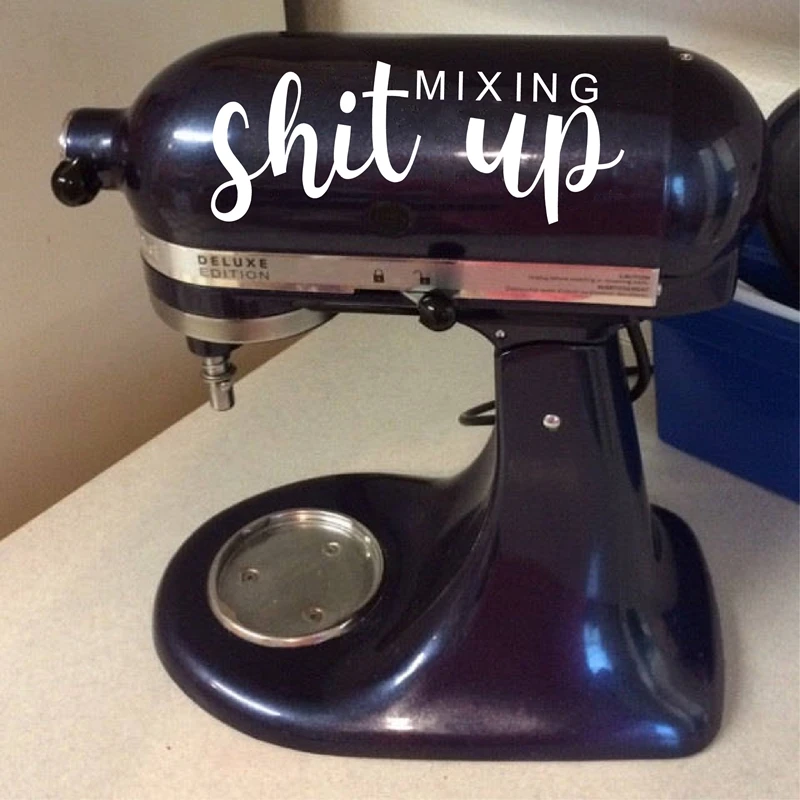 Kitchen Mixer Decal Funny Decor , Baking Vinyl Sticker for Stand Mixer Decoration