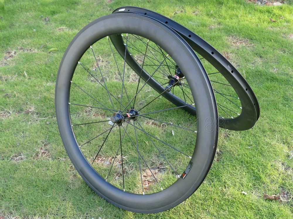 New Full Carbon Road Bike Racing Bicyle Clincher Wheelset Basalt Brake Side Wheel Rim Depth 60mm  20.5mm, 23mm, 25mm Width