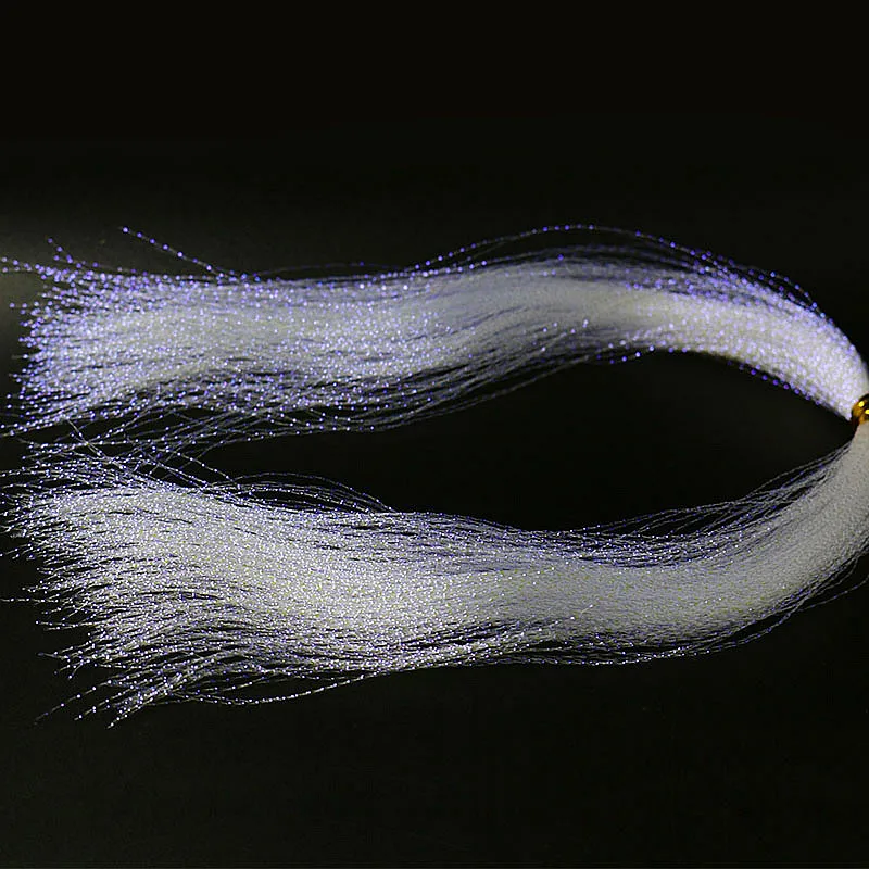 Total 1000strands 4packs set pearlescent / violet flash twisted tinsel Trout Bass streamer Sabaki lure baits fly tying materials