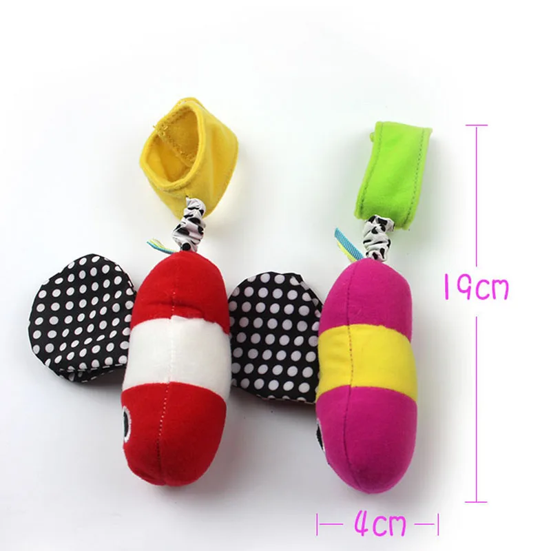 New Cute Baby Rattles hanging Bee with sound Cute Animal Infant Baby Crib Stroller Toy 0-12 months Plush Butterfly Bed Play Doll