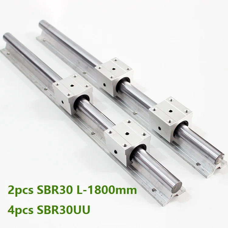 

2pcs SBR30 L-1800mm support rail linear guide + 4pcs SBR30UU linear bearing blocks for CNC router parts