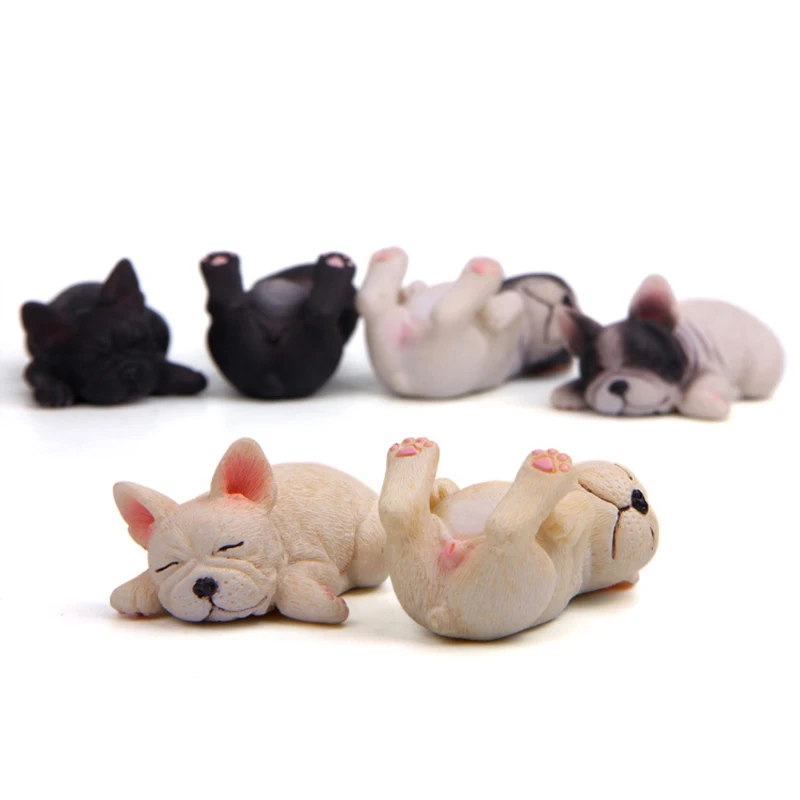 1pcs 6.3cm Zakka Puppy Figure Toys Kawai France Bulldog Corgi Resin Fridge Magnet Action Figure Toys Model Doll Decoration