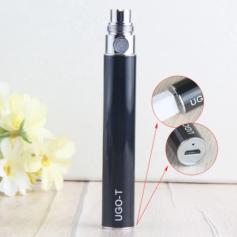 UGO T Electronic Cigarette Battery 1100mah USB Passthrough 510 Thread Ego Evod Vape For Ce4 Ce5 Vaporizador Pen