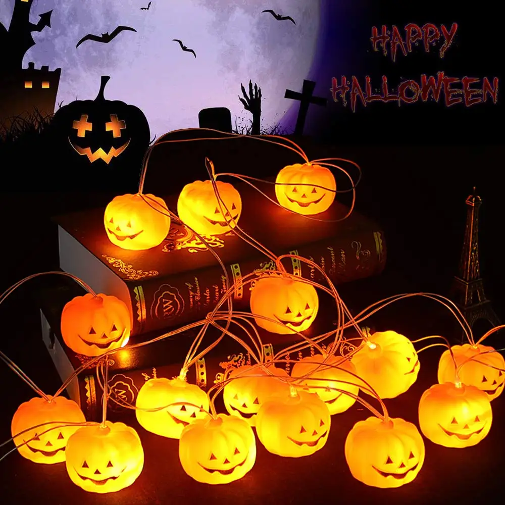 

Battery Operated 1M/2M/3M Halloween Pumpkin LED String Lights Halloween Christmas Party Holiday 3D Pumpkin Lanterns Strip Light