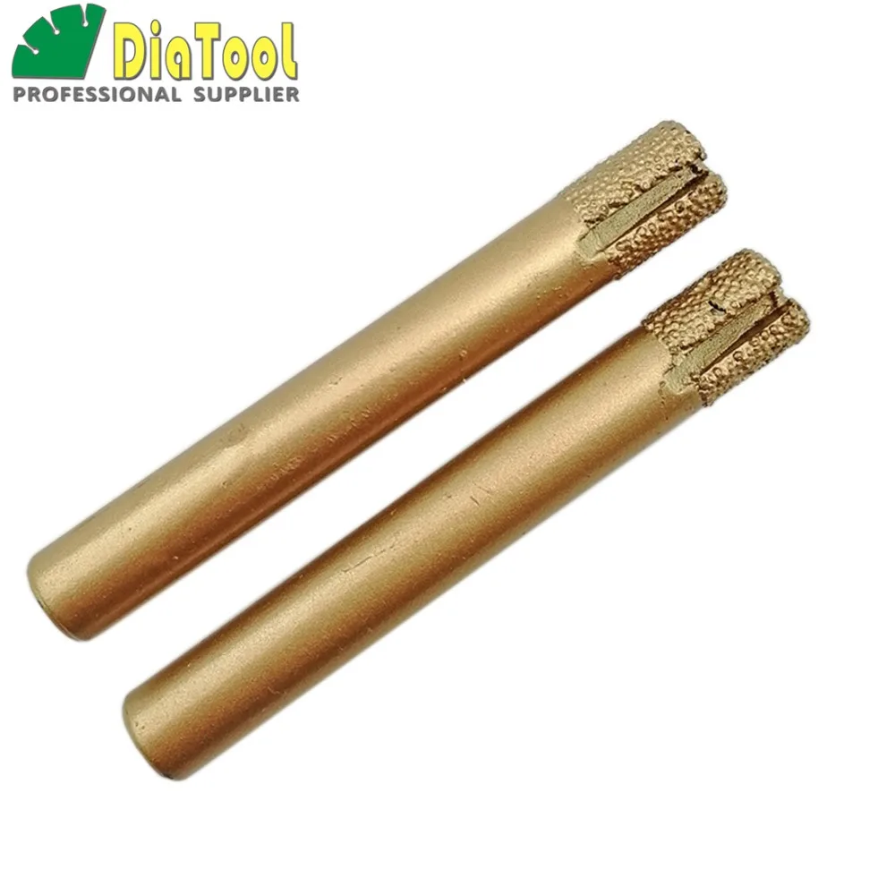 SHDIATOOL 2pcs 8/10mm X60mm Cylinder Flat-end, CNC STONE Engraving Bits /CNC Tool, Stone Carving Tools, Diamond Burrs, End Mill