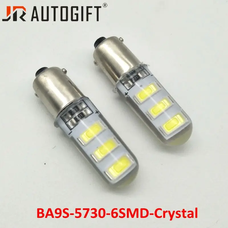 

200Pcs Car styling BA9S T4W 6smd 5630 5730 crystal lamp parking 12V/24V BA9S silicone T4W 6Led Bulb external light reading bulb