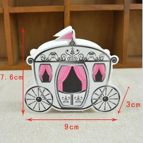 50pcs/lot Romantic Fairy tale Favors Gifts Baby Shower Wedding Candy Box Cinderella Pumpkin Carriage wedding decoration