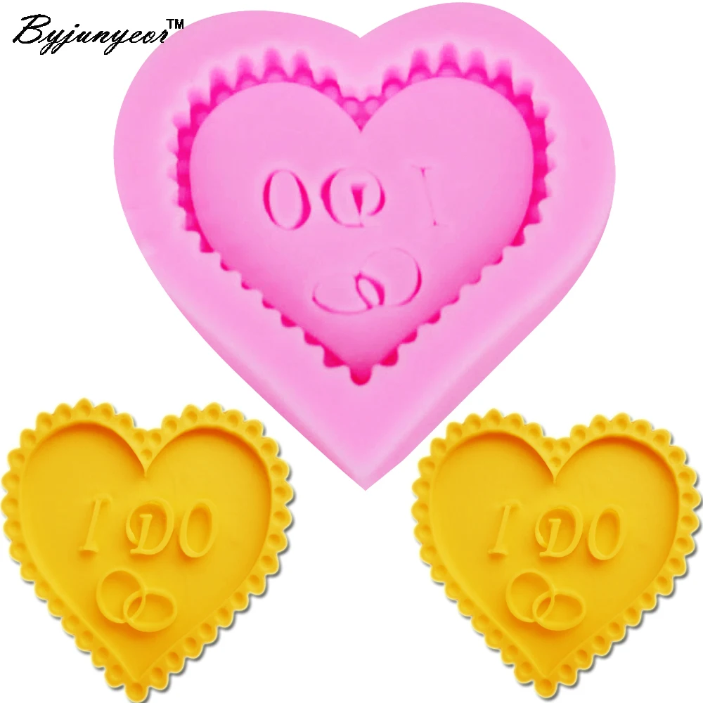 M529 I DO Love Ring UV Resin Silicone Mold Fondant Chocolate Candy Gumpaste Lollipop Crystal Epoxy Soft Clay Soap Moulds