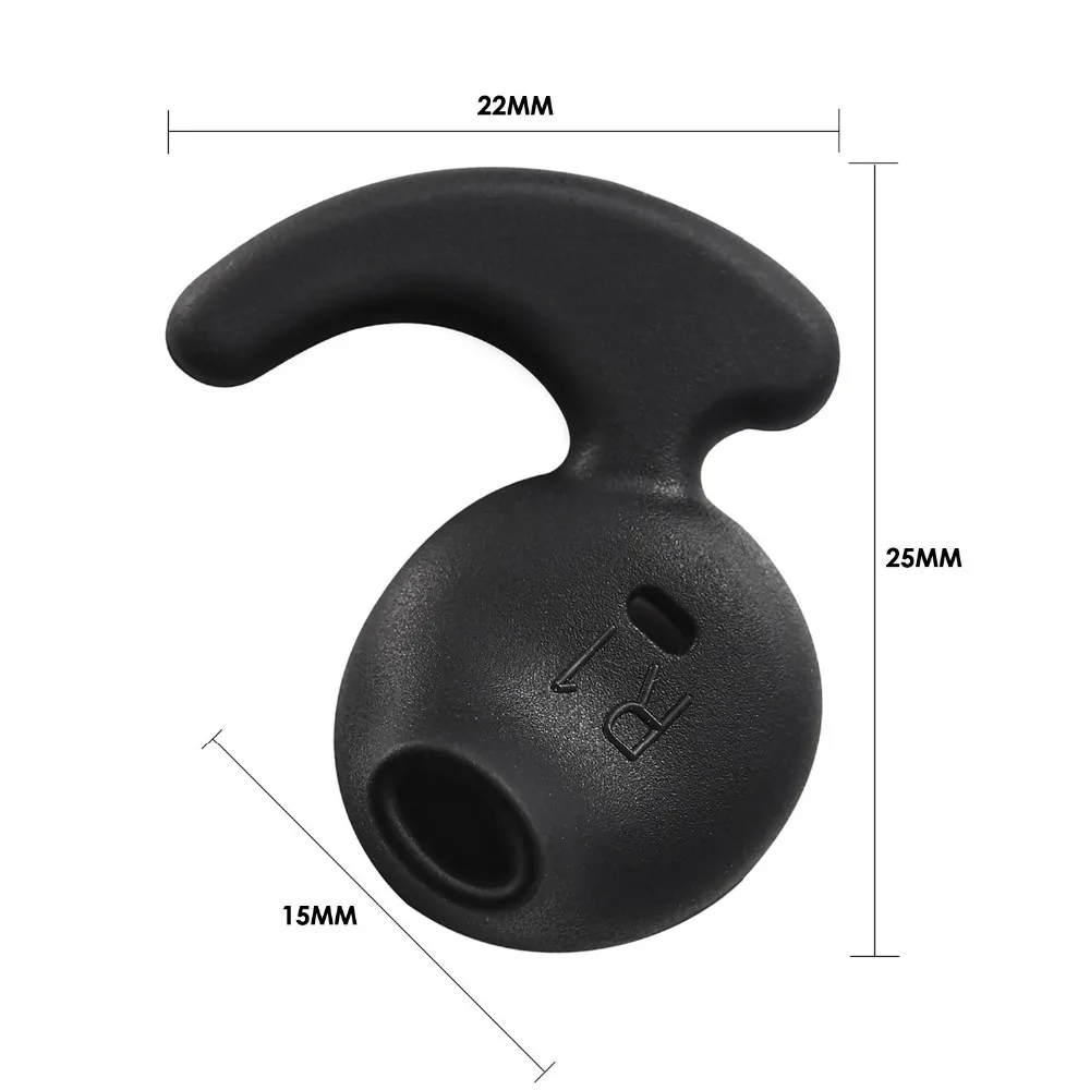 サムスンギャラクシーs7/s7エッジ/s6/s6エッジスポーツイヤフォン用の10ペアの交換用イヤーフックチップシリコンイヤージェルバッド (ブラック)