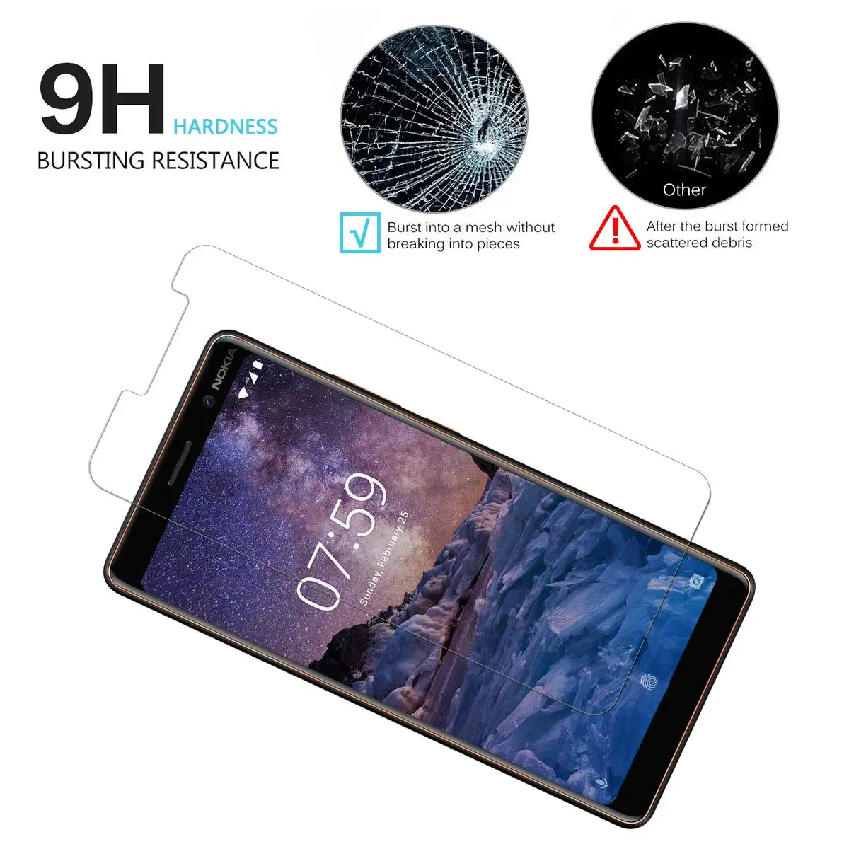 Tempered Glass For Nokia 7 Plus Screen Protector 9H Toughened Glass Phone For Nokia 7Plus Protective Film