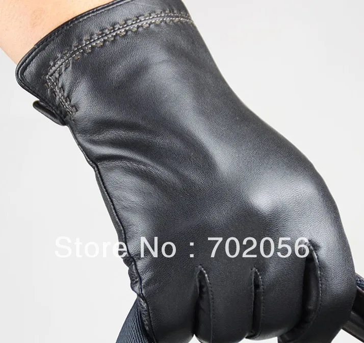 

Mens real Leather gloves leather GLOVE gift accessory wholesale from factory 12pair/lot #3164